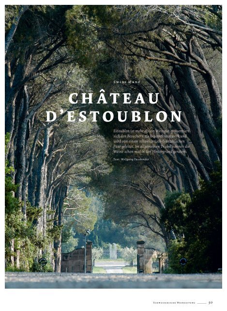 CHÂTEAU D'ESTOUBLON - Schweizerische Weinzeitung