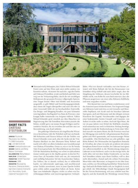 CHÂTEAU D'ESTOUBLON - Schweizerische Weinzeitung