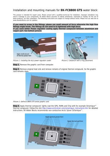 Instalation and mounting instructions for EK-Wave water block: - EKWB