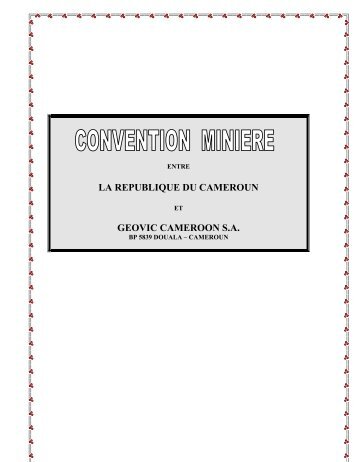 LA REPUBLIQUE DU CAMEROUN GEOVIC CAMEROON S.A.