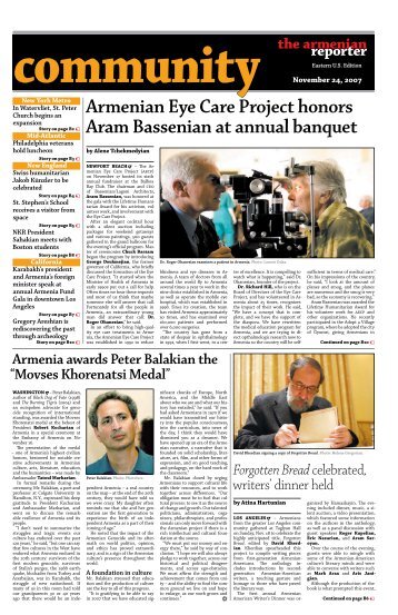 Armenian Eye Care Project honors Aram Bassenian at annual ...