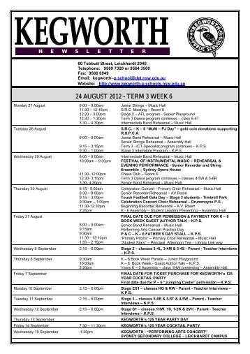 24 AUGUST 2012 - TERM 3 WEEK 6 - Kegworth Public School