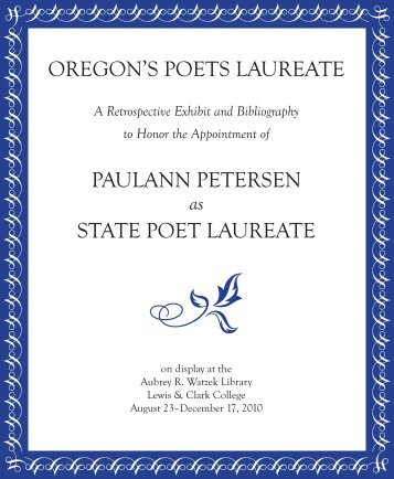 oregon's poets laureate paulann petersen state poet laureate