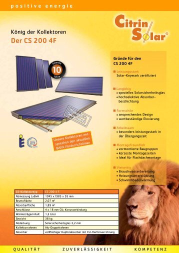 Der CS 200 4F - Citrin Solar