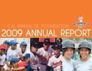 2009 donors - Cal Ripken, Sr. Foundation
