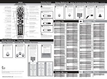 TV CÃƒÂ³digos - Universal Electronics Remote Control Support