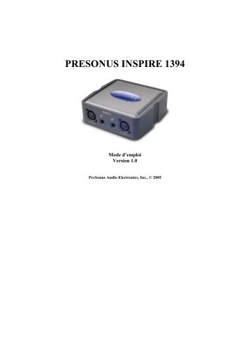 PRESONUS INSPIRE 1394 - Univers-sons.com