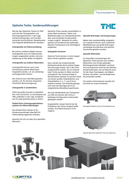 08-Optische Tische.pdf - Qioptiq Q-Shop