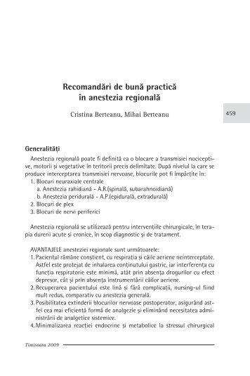 Recomandari de buna practica in anestezia regionala