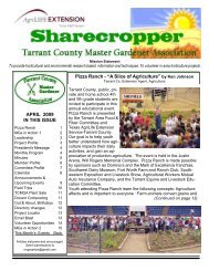 A Slice of Agriculture - (Tarrant County) Master Gardeners Association