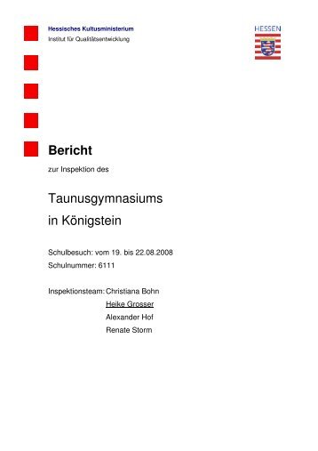 Bericht der Schulinspektion 2008 - Taunusgymnasium