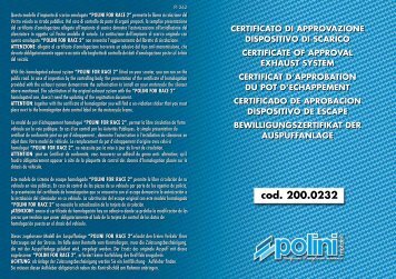 Certificato/Certificate - Polini