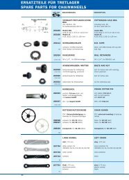 ersatzteile für tretlager spare parts for chainwheels - Olympique cycles