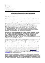 Rundbrief 2013 zur prÃ¤natalen Psychotherapie - Franz Renggli