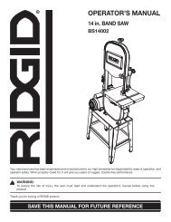 OPERATOR'S MANUAL - Ridgid