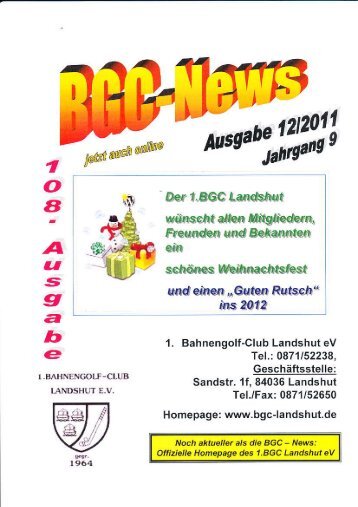 Ausgabe 12 / 2011 - BGC Landshut