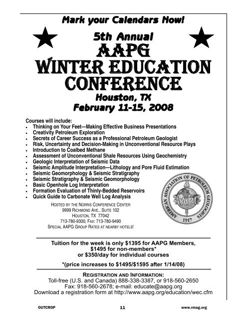 February 2008 - Rocky Mountain Association of Geologists