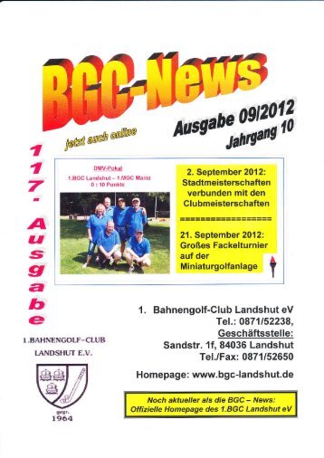 Ausgabe 09 / 2012 - BGC Landshut