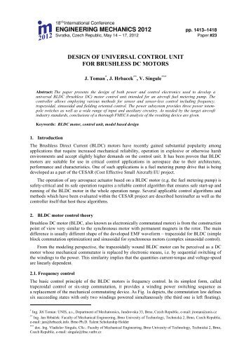 Design of universal control unit for brushless dc motors