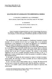 QUANTIZATION OF ANOMALOUS TWO-DIMENSIONAL MODELS 1 ...