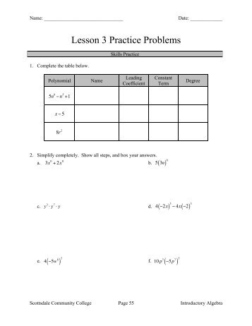 Lesson 3 Practice Problems - Scottsdale Community College - Math ...