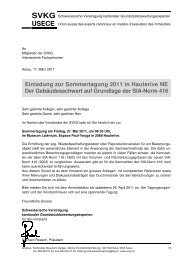 Einladung zur Sommertagung 2011 in Hauterive NE Der ... - SVKG