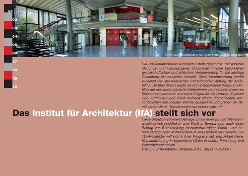 Das Institut fÃ¼r Architektur (IfA) stellt sich vor - Architektur TU Berlin