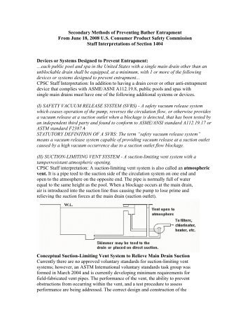 Secondary Methods of Entrapment Prevention