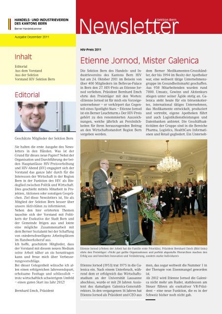 Newsletter 1 - Handels- und Industrieverein des Kantons Bern
