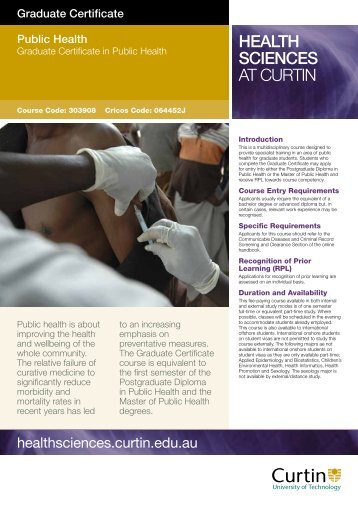 HEALTH SCIENCES AT CURTIN - Health Sciences - Curtin University