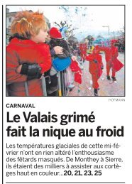 Le Valais grimÃ© fait la nique au froid - Carnaval de Monthey