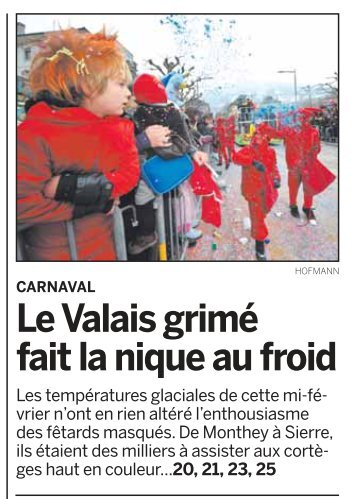 Le Valais grimÃ© fait la nique au froid - Carnaval de Monthey