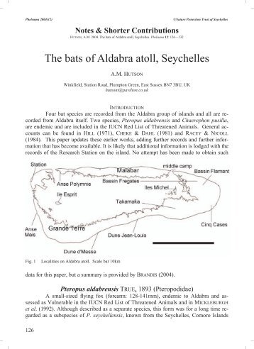 The bats of Aldabra atoll, Seychelles - Island Biodiversity