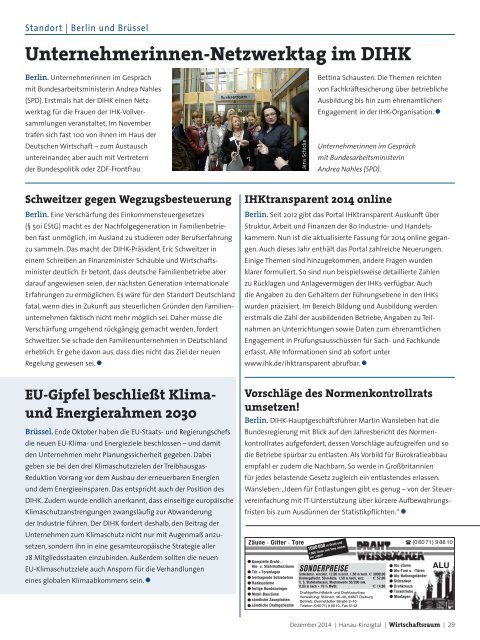 IHK Wirtschaftsraum: Ausgabe Dezember