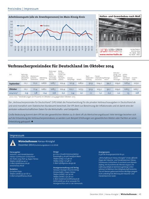 IHK Wirtschaftsraum: Ausgabe Dezember