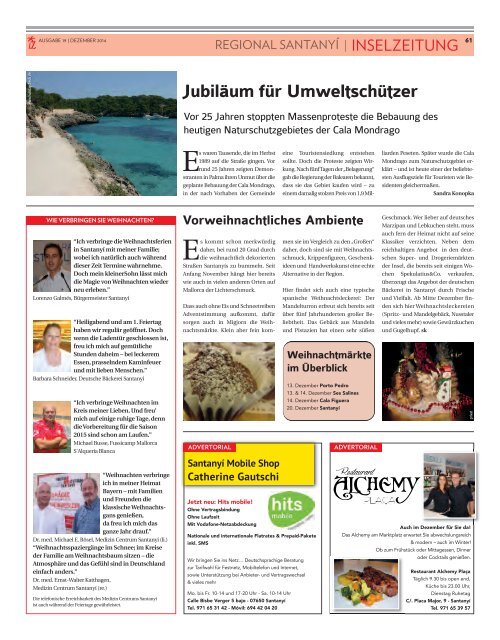 Die Inselzeitung Mallorca Dezember 2014 