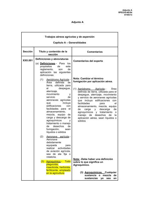 Adjunto A Trabajos aÃ©reos agrÃ­colas y de aspersiÃ³n CapÃ­tulo ... - ICAO