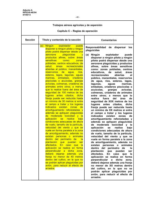 Adjunto A Trabajos aÃ©reos agrÃ­colas y de aspersiÃ³n CapÃ­tulo ... - ICAO
