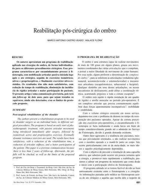 ReabilitaÃ§Ã£o pÃ³s-cirÃºrgica do ombro - Portal Saude Brasil . com