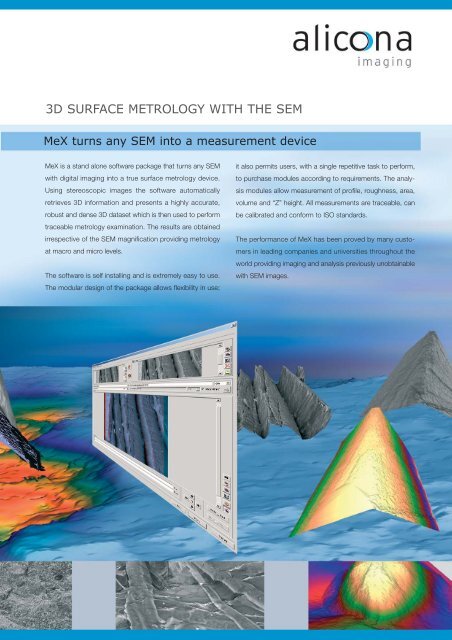 MeX: Turn Your SEM into a 3D Measurement Device (.pdf)