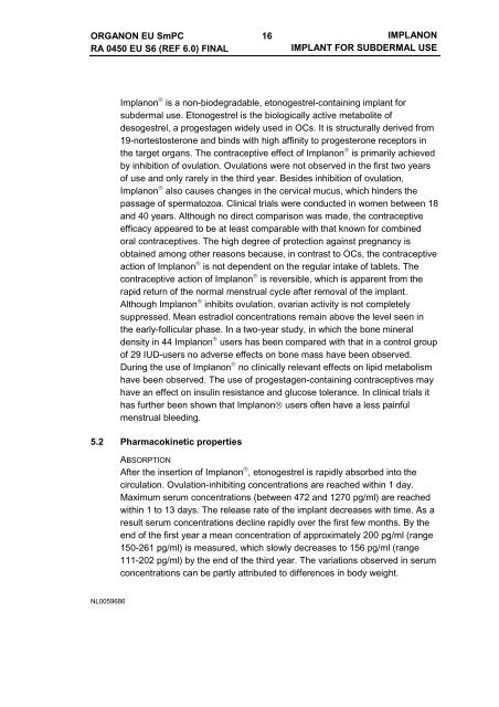 IMPLANON IMPLANT FOR SUBDERMAL USE ... - epgonline.org