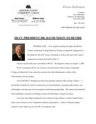 mccc president dr. david nixon to retire - Monroe County Community ...