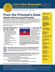From the Principal's Desk - E. Rivers Elementary School