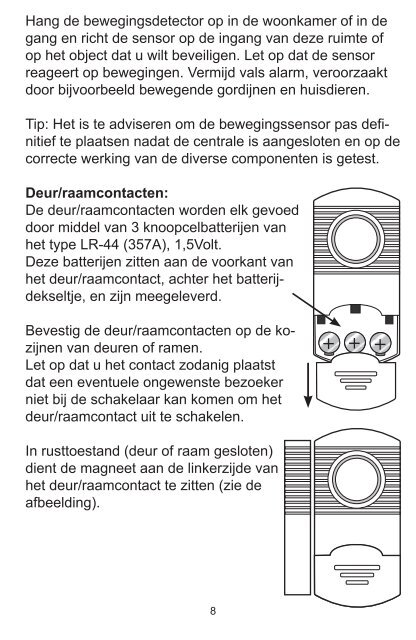 GEBRUIKSAANWIJZING DA-100 Draadloos Alarm Systeem - Hema