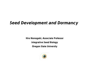 Seed Development and Dormancy