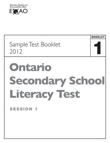 OSSLT Sample Test Booklet 1 2012.pdf - Thornlea