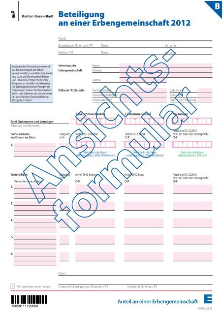 Formular erbengemeinschaft