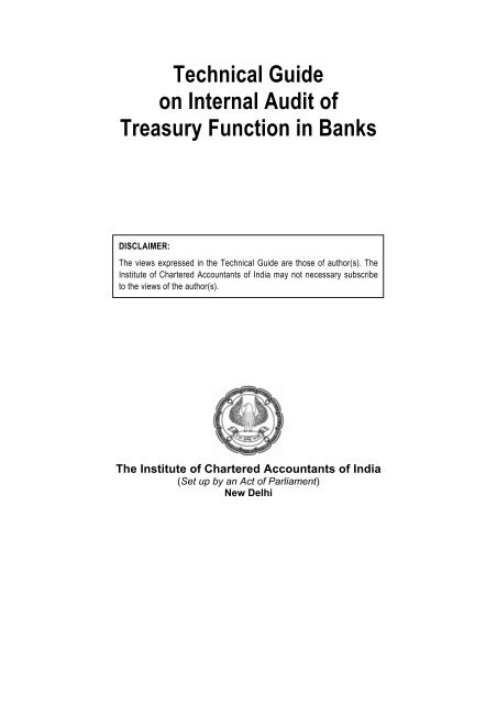 Technical Guide on Internal Audit of Treasury ... - CAalley.com