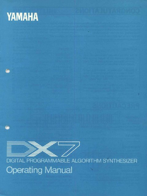 Yamaha DX7 manual