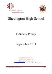 E-Safety Development for Staff - Shevington High School